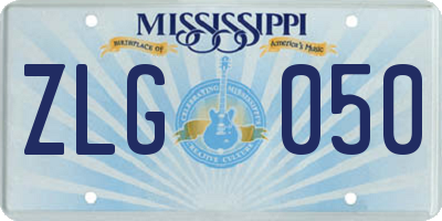 MS license plate ZLG050
