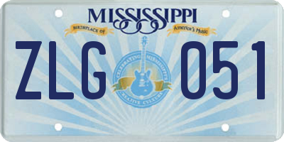 MS license plate ZLG051