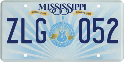 MS license plate ZLG052
