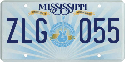 MS license plate ZLG055
