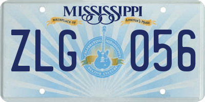 MS license plate ZLG056