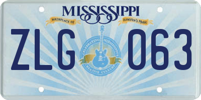MS license plate ZLG063