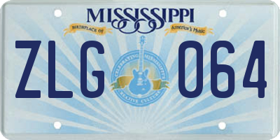 MS license plate ZLG064