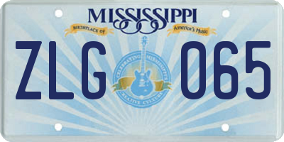MS license plate ZLG065