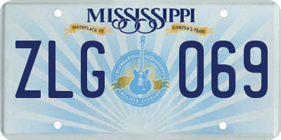 MS license plate ZLG069