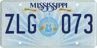 MS license plate ZLG073