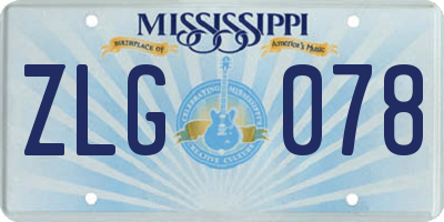 MS license plate ZLG078