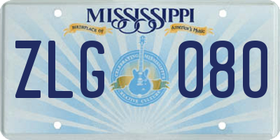 MS license plate ZLG080