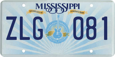 MS license plate ZLG081