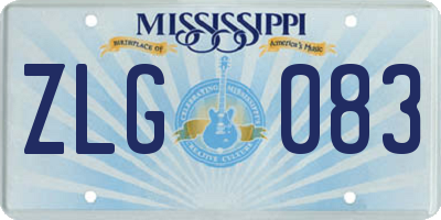MS license plate ZLG083