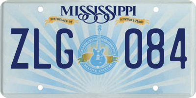 MS license plate ZLG084