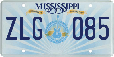 MS license plate ZLG085