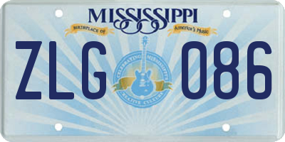 MS license plate ZLG086