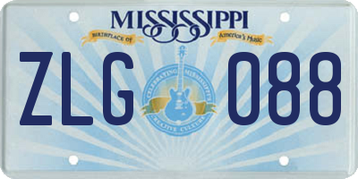 MS license plate ZLG088