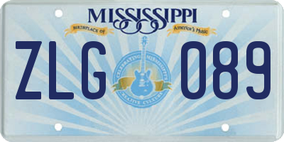 MS license plate ZLG089