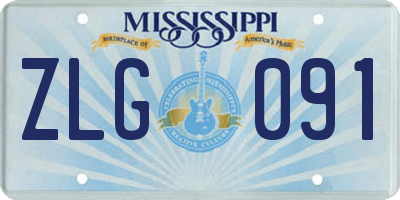 MS license plate ZLG091