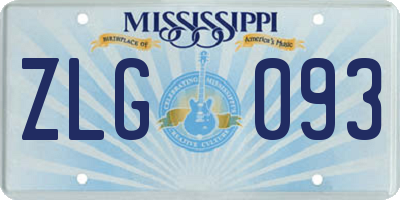 MS license plate ZLG093