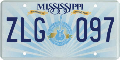 MS license plate ZLG097