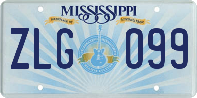 MS license plate ZLG099