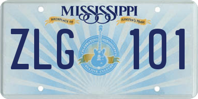 MS license plate ZLG101