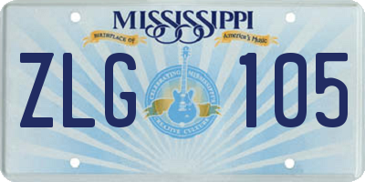 MS license plate ZLG105