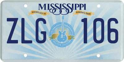 MS license plate ZLG106