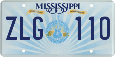 MS license plate ZLG110