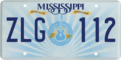 MS license plate ZLG112