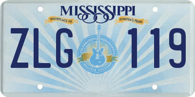 MS license plate ZLG119