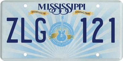 MS license plate ZLG121