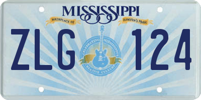 MS license plate ZLG124