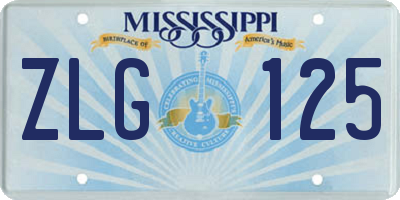 MS license plate ZLG125