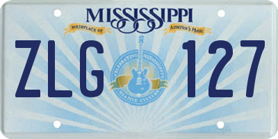 MS license plate ZLG127
