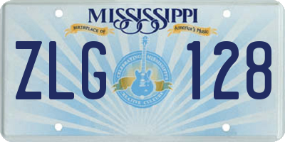 MS license plate ZLG128