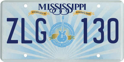 MS license plate ZLG130