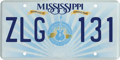 MS license plate ZLG131