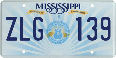 MS license plate ZLG139