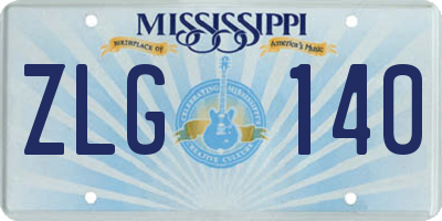 MS license plate ZLG140