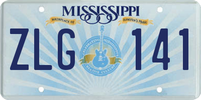 MS license plate ZLG141