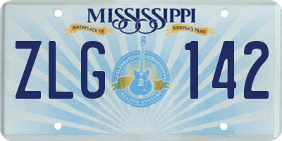 MS license plate ZLG142