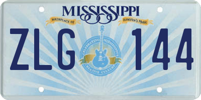 MS license plate ZLG144
