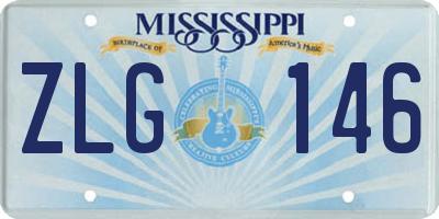 MS license plate ZLG146