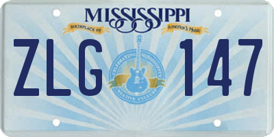 MS license plate ZLG147