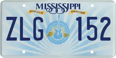 MS license plate ZLG152