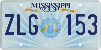 MS license plate ZLG153