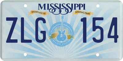 MS license plate ZLG154