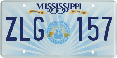 MS license plate ZLG157