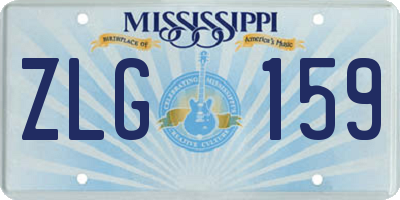 MS license plate ZLG159