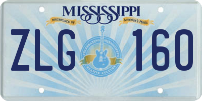 MS license plate ZLG160