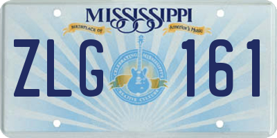MS license plate ZLG161